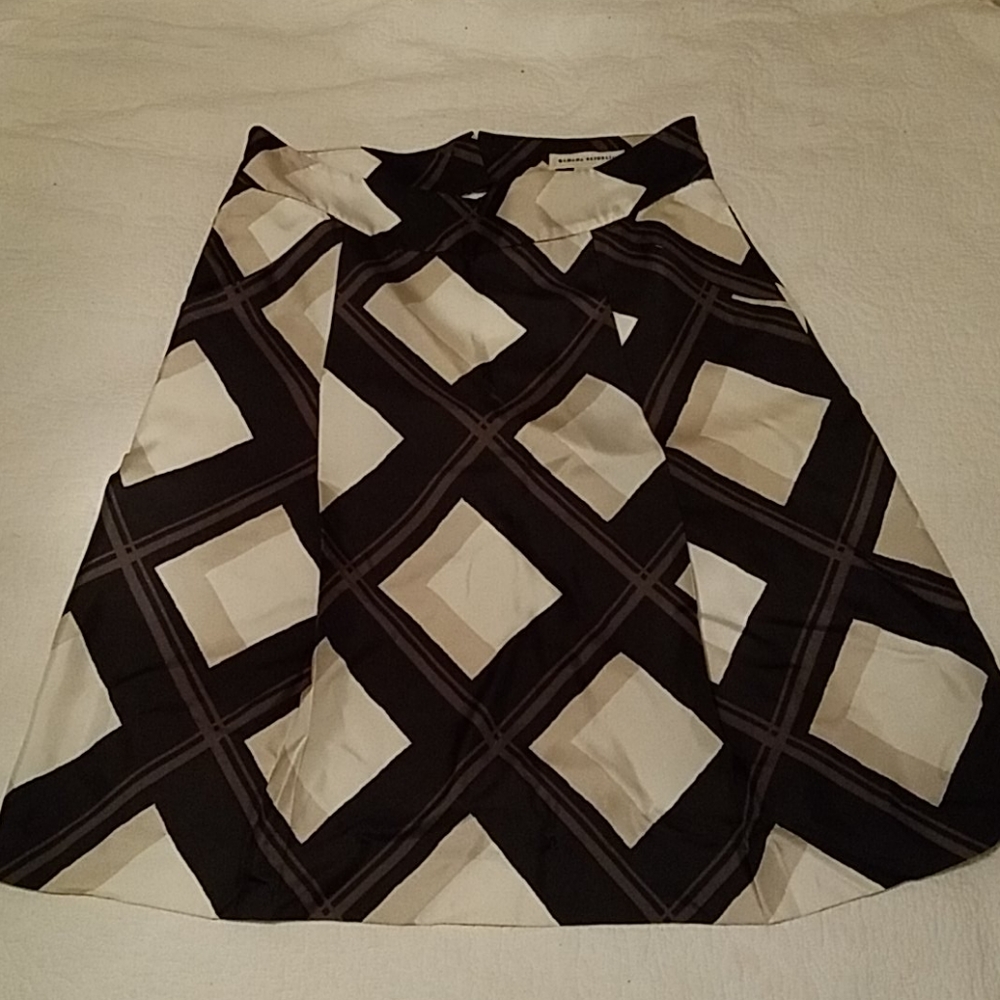 100% silk geometric skirt